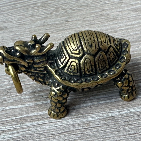 Solid Brass Handmade Turtle DIY Necklace Car Pendant Knife Beads Brass Lucky Tur - Picture 15 of 15